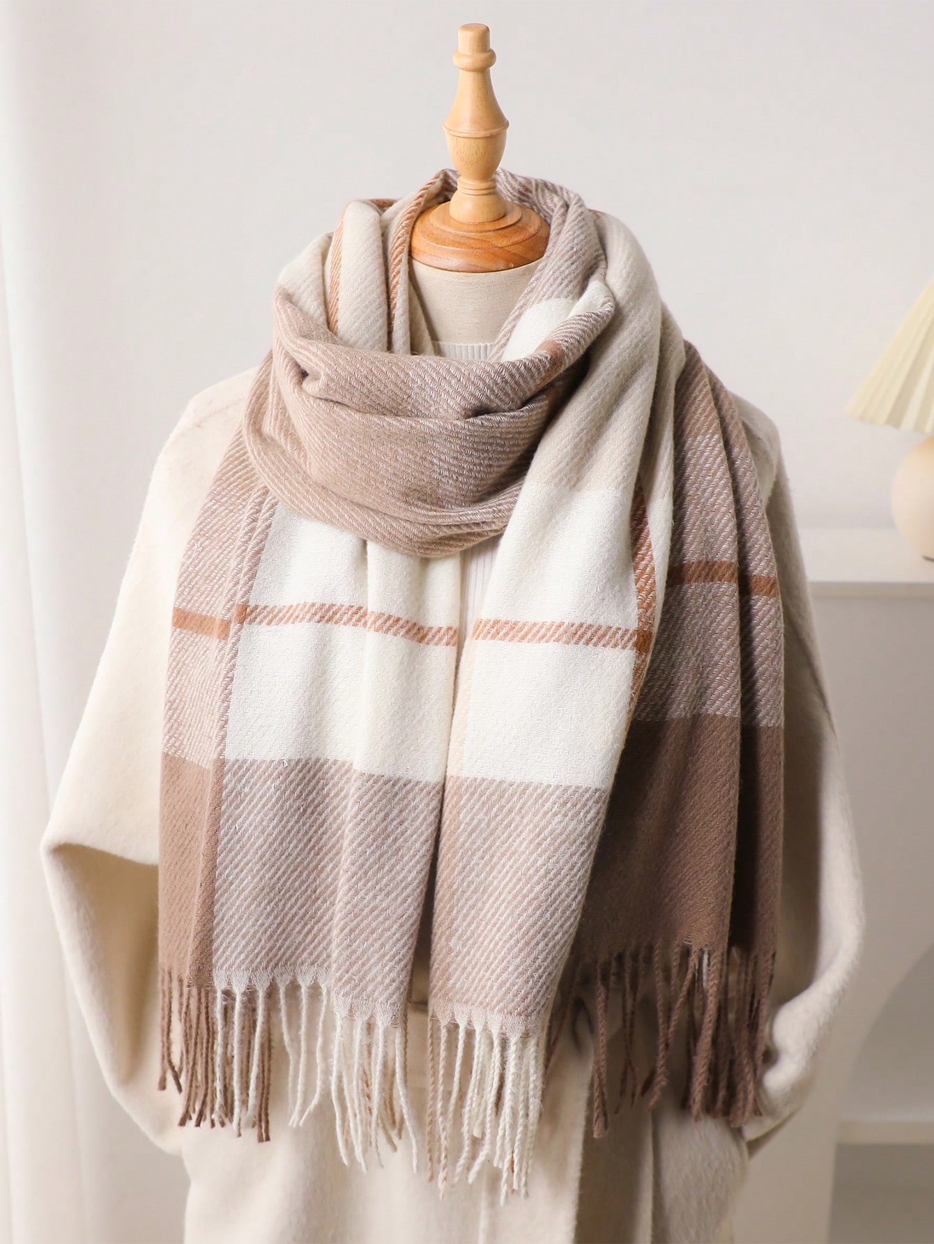여성용 겨울용 새 디자인의 인조 캐시미어 체크무늬 헤드 - Infinity Scarf Knit 리뷰 및 가격